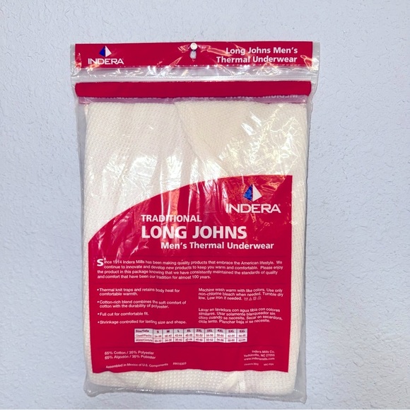 Indera Men’s thermal underwear NIP sz 2XL tall (46-48) - Picture 6 of 7